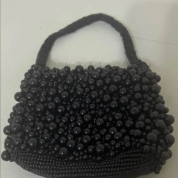 Elegant Black Beaded Women's Handbag - Picture 1 of 5